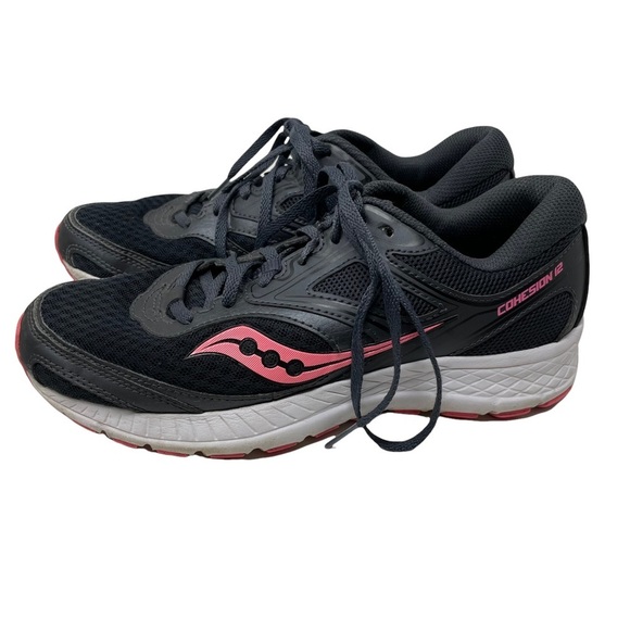 Saucony Cohesion 12 Black Pink Sneakers 8.5 - Picture 1 of 11